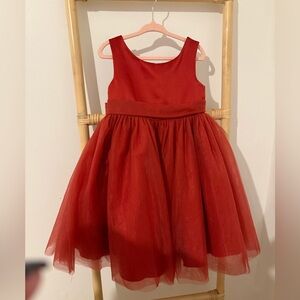 Azazie Rust Red Sleeveless Tulle Dress